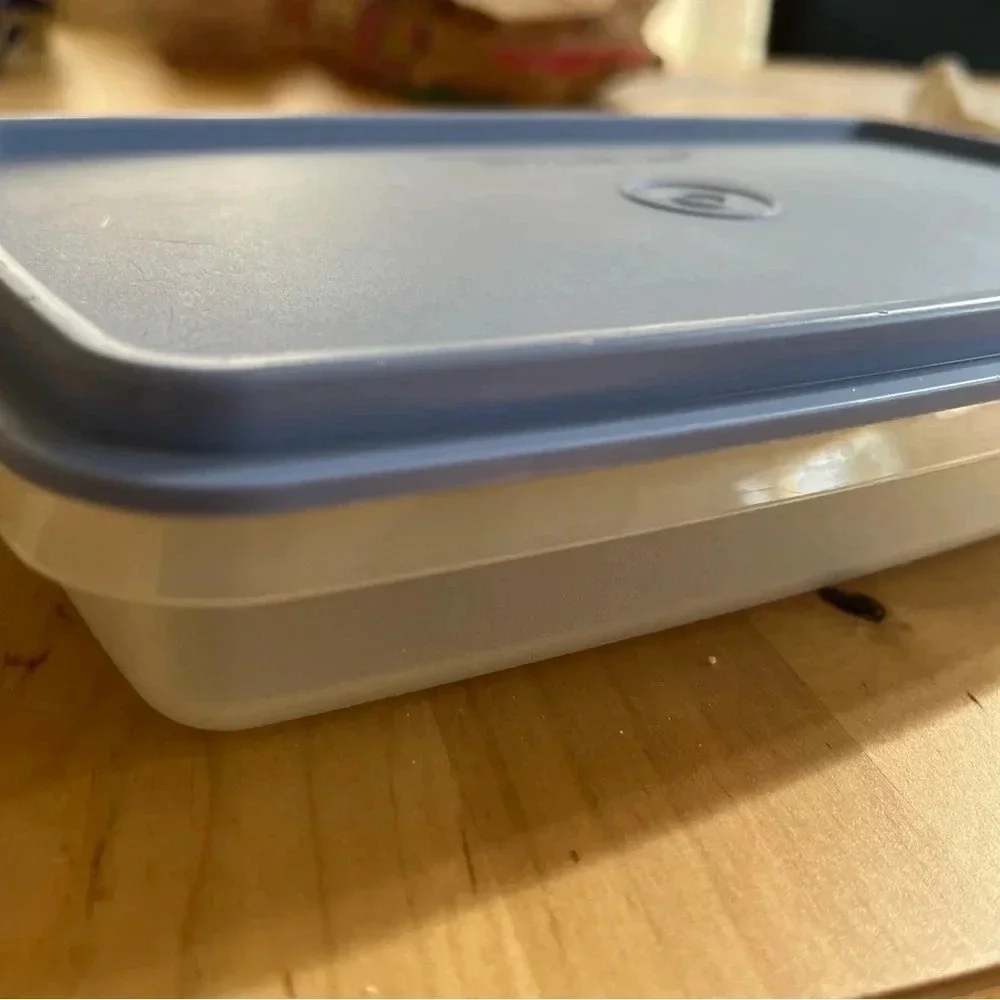 Tupperware Blue Lid Clear Deli Keeper Container 817- 12 Vintage